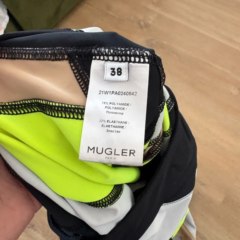 Mugler black and green spiral leggings - Picture 4 of 6